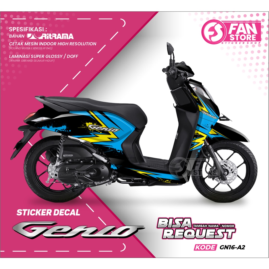 [TERBARU ] Decal Genio Full Body Sticker Motor Genio Striping Honda Genio Stiker Genio 2020