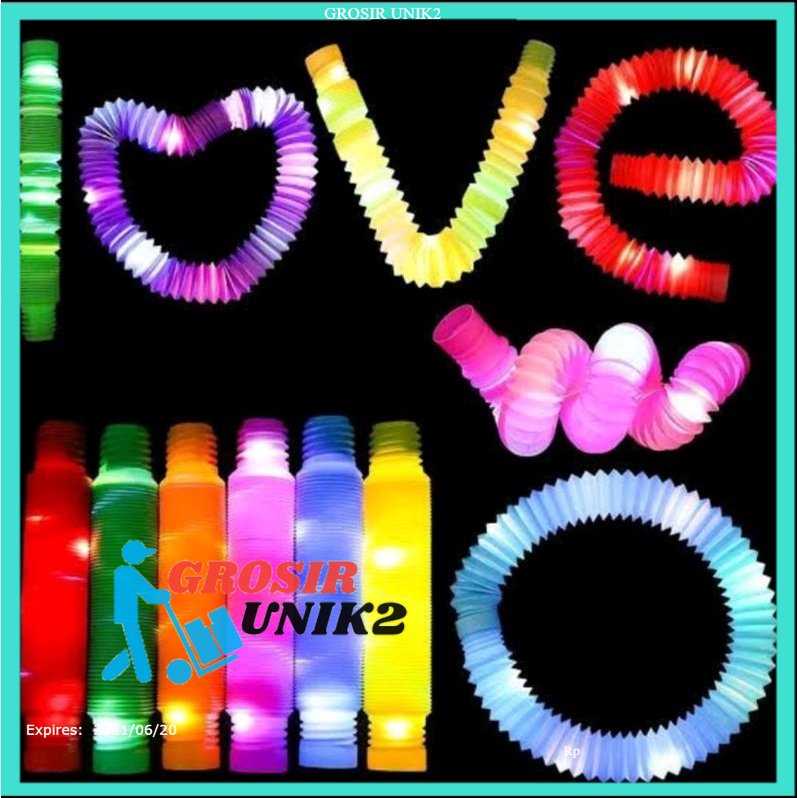 VIRAL Mainan Anak Light Up Pop Tubes pop Pipes / Mainan Lampu stick Pipa selang Fidget Toy GROSIR UNIK