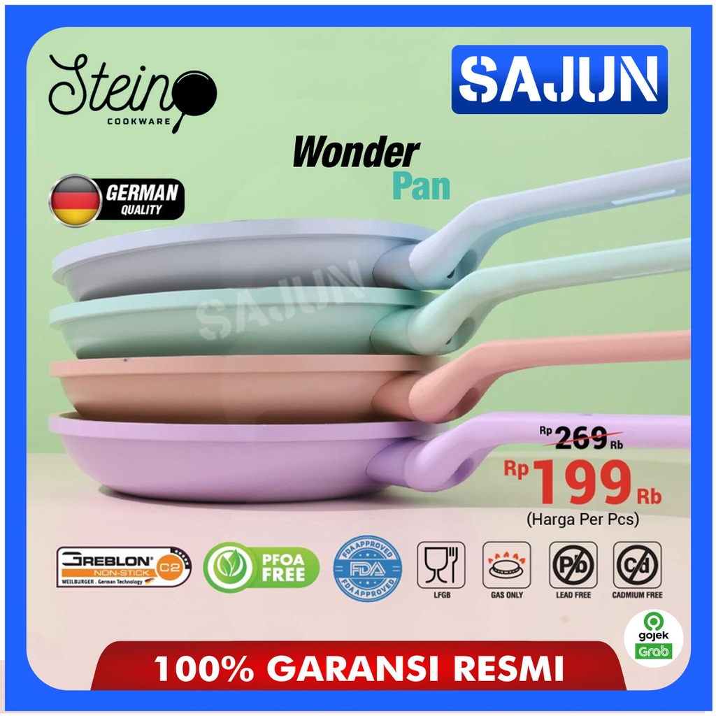 Stein Wonder Pan Frypan 20 cm Panci Anti Lengket German Greblon C2