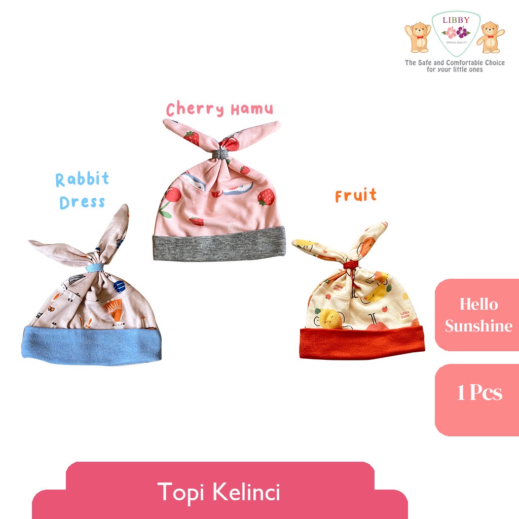 Libby Baby Topi Kelinci Motif Topi Bayi