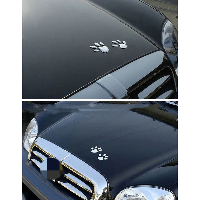 2pcs Stiker Hias Mobil 3D Tiga Dimensi Kreatif Stiker Mobil Cakar Anjing Kaki Kucing Kaki Beruang paw Tapak Kaki Stiker Mobil Stiker Hiasan