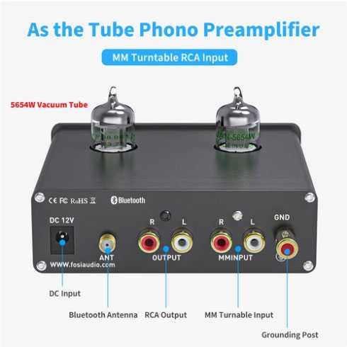 Fosi Audio Preamplifier Bluetooth Phonograph GE5654 Vacuum Tube Box X3 ( Al-Yusi )