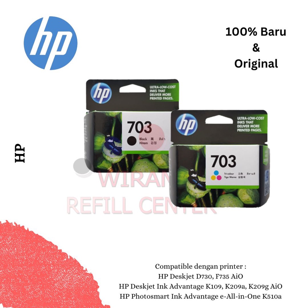 Tinta Cartridge Original HP 703 BLACK DAN COLOR