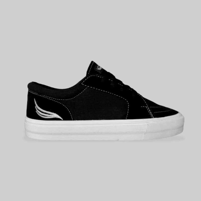 GEOVINCO - Sepatu Sneakers Original Geovinco LEO Hitam Unisex Shoes Vulcanize Double Foxing Sekolah 