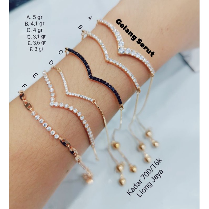 Gelang Serut Emas kadar 700/16k