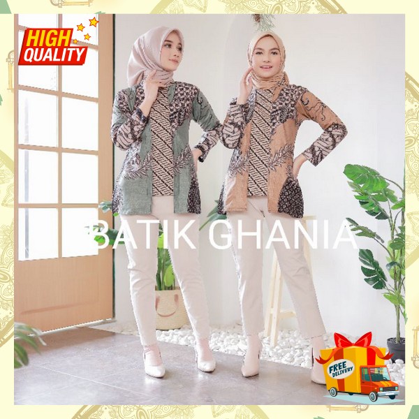 Bju Kerja Perempuan Atasan Wanita Terbaru Atsan Cewek Formal Batik Model Terbaru Kemeja Wanita Forma