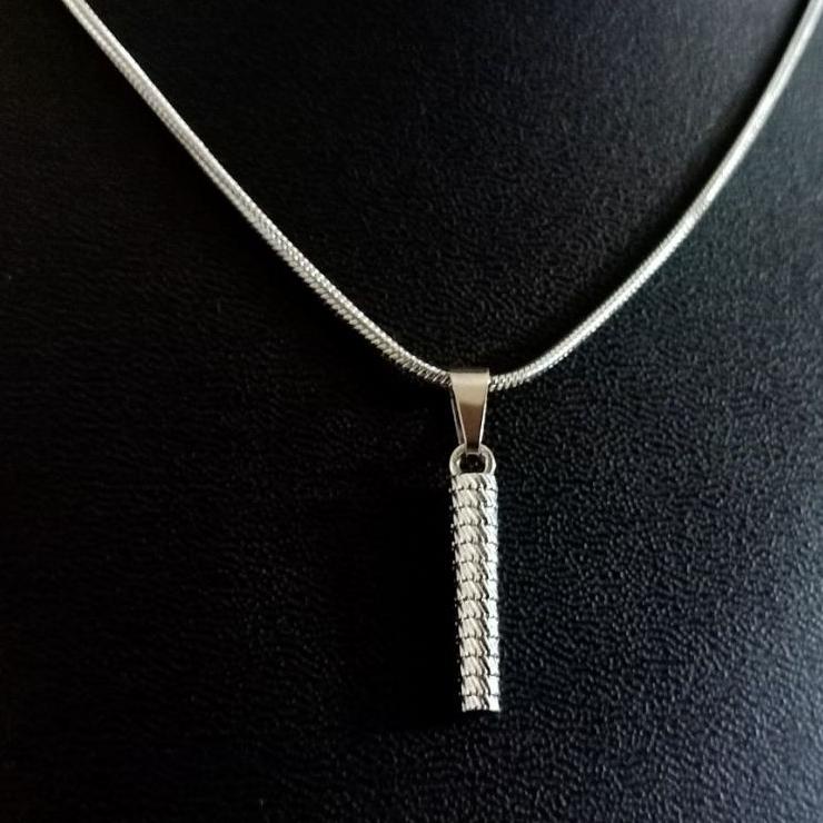 [CN691] Kalung Bambu Cina Titanium Lapis perak Style korea [is -758]