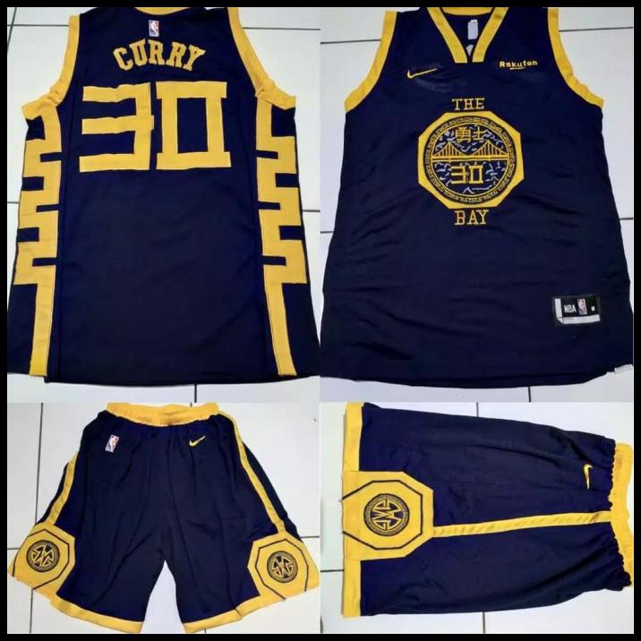 Jersey Basket Nba Gsw The Bay Navy Stephen Curry