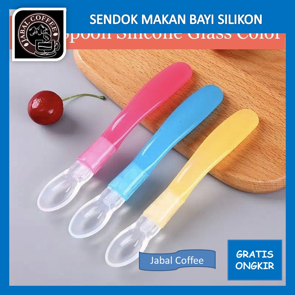 Sendok Bayi Silicone Lentur / Sendok Makan Bayi Silikon / Alat Makan Bayi BPA Free