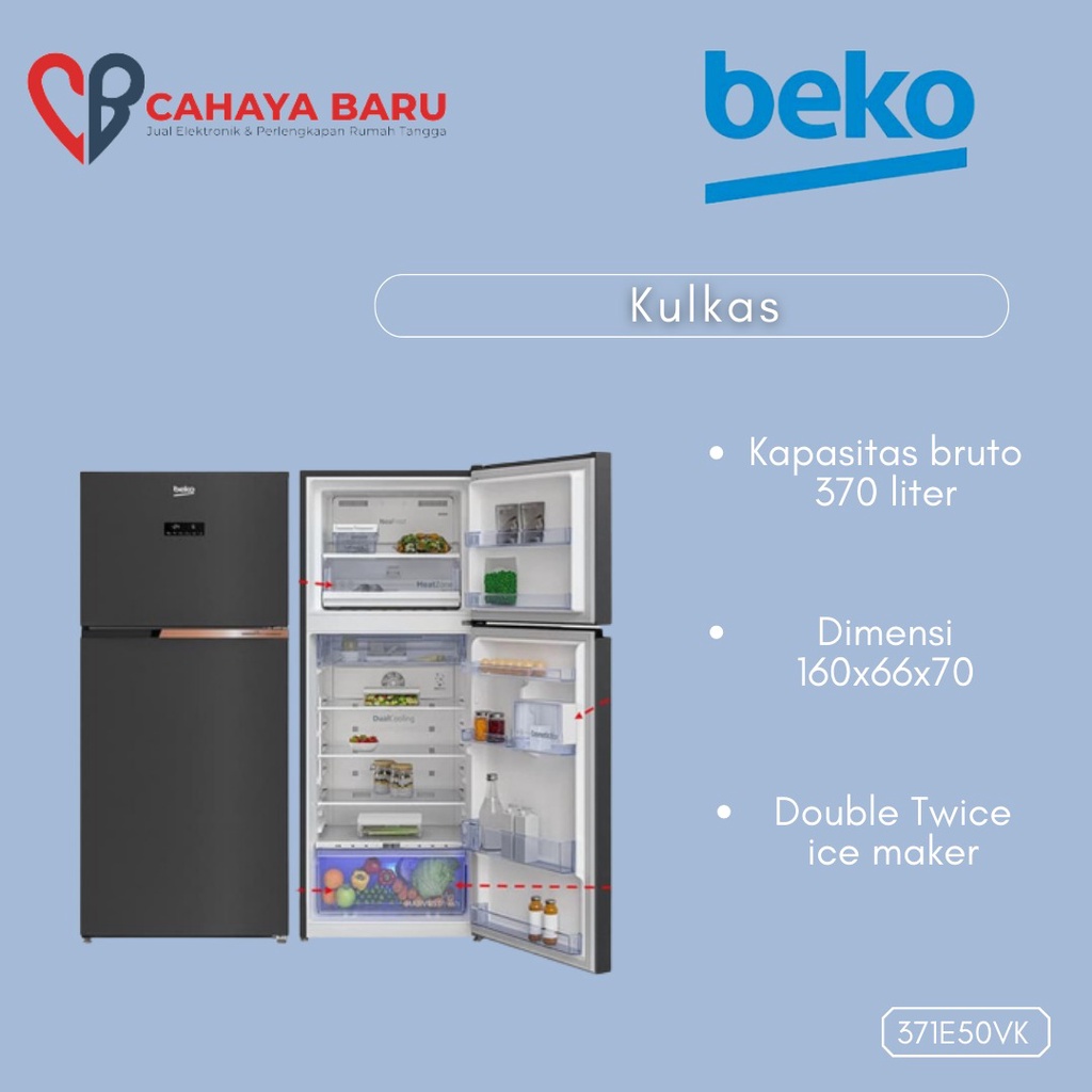 KULKAS BEKO 371E50VK