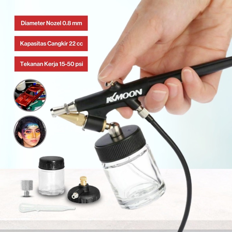 KKMOON Mini Airbrush Paint Spray Gun Sandblaster Kit - TD-138 - Black