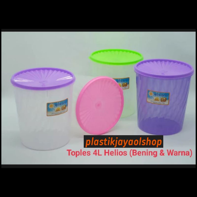 toples 4Liter Helios warna/Bening/Toples kerupuk/peyek the best produk