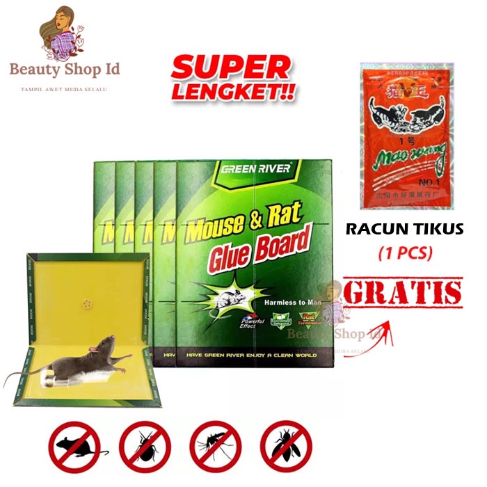 BEAUTY JAYA - LEM TIKUS PAPAN IMPORT/ MOUSE RAT GLUE BOARD PERANGKAP TIKUS SUPER LENGKET DAN AMPUH