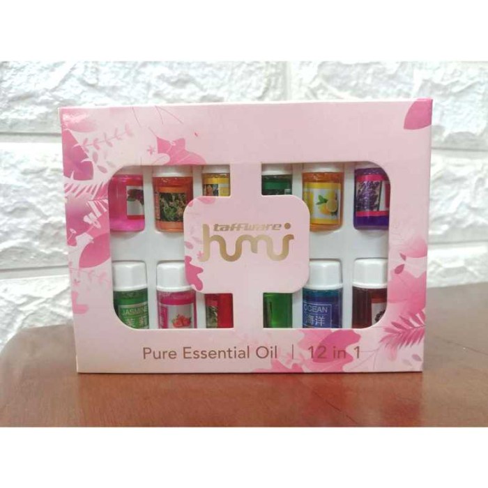 Paket 12 botol Humidifier Pure Fragrance Minyak Aromaterapi Oil Essential 12 in 1 | ISI ULANG HUMIDI