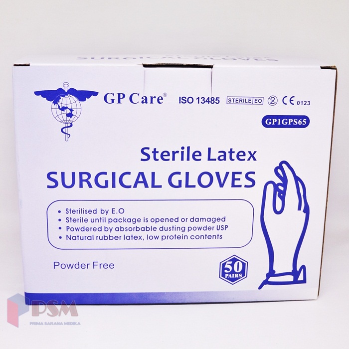 Handscoon Surgical Gloves Latex Sterile Free Powder GP Care Cosmomed  / Sarung Tangan Steril