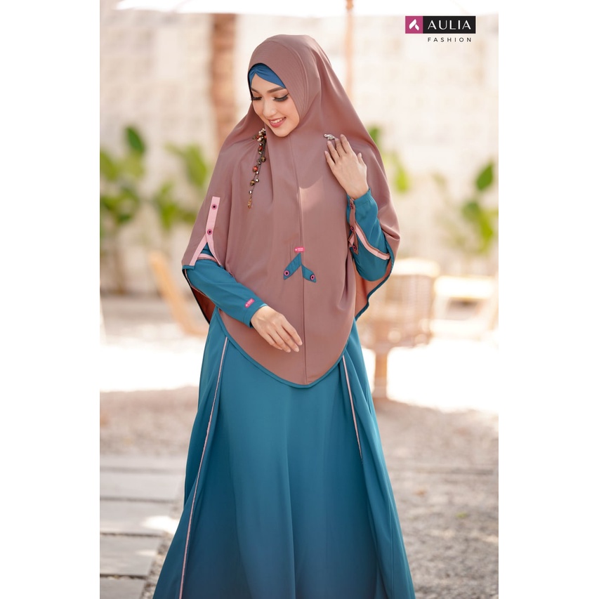 Set Gamis Zeela Tropical Blue Gamis Syari Size XS-XXL Dress Muslimah Dress Bususi Friendly by Aulia 