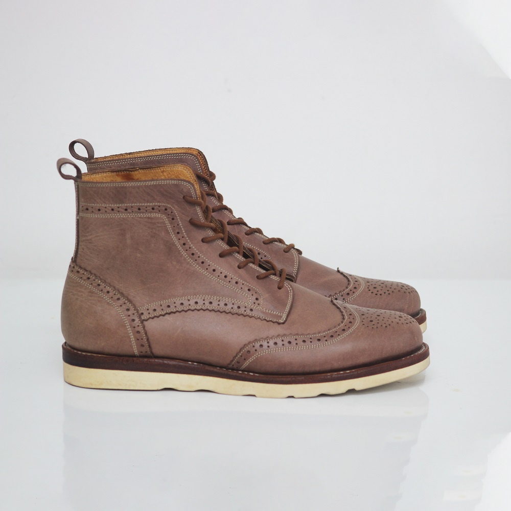 Sepatu Boots Wingtip Parta Porte Cokelat