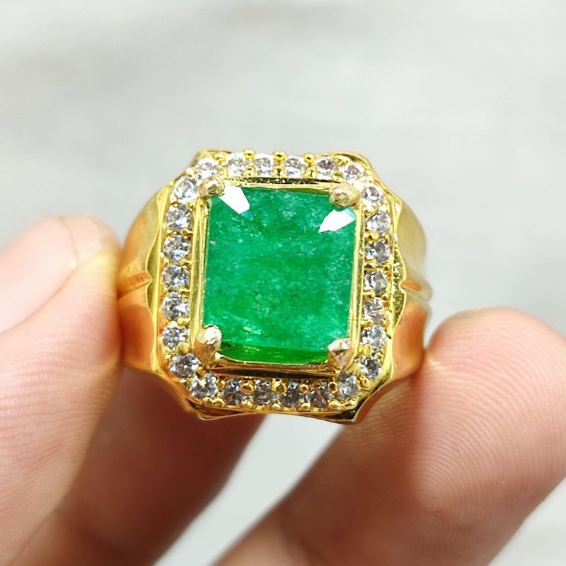 TERBARU BATU ZAMRUD ASLI COLOMBIA (EMERALD BERYL), CINCIN BATU PERMATA ZAMRUD HIGH QUALITY IKATAN RI