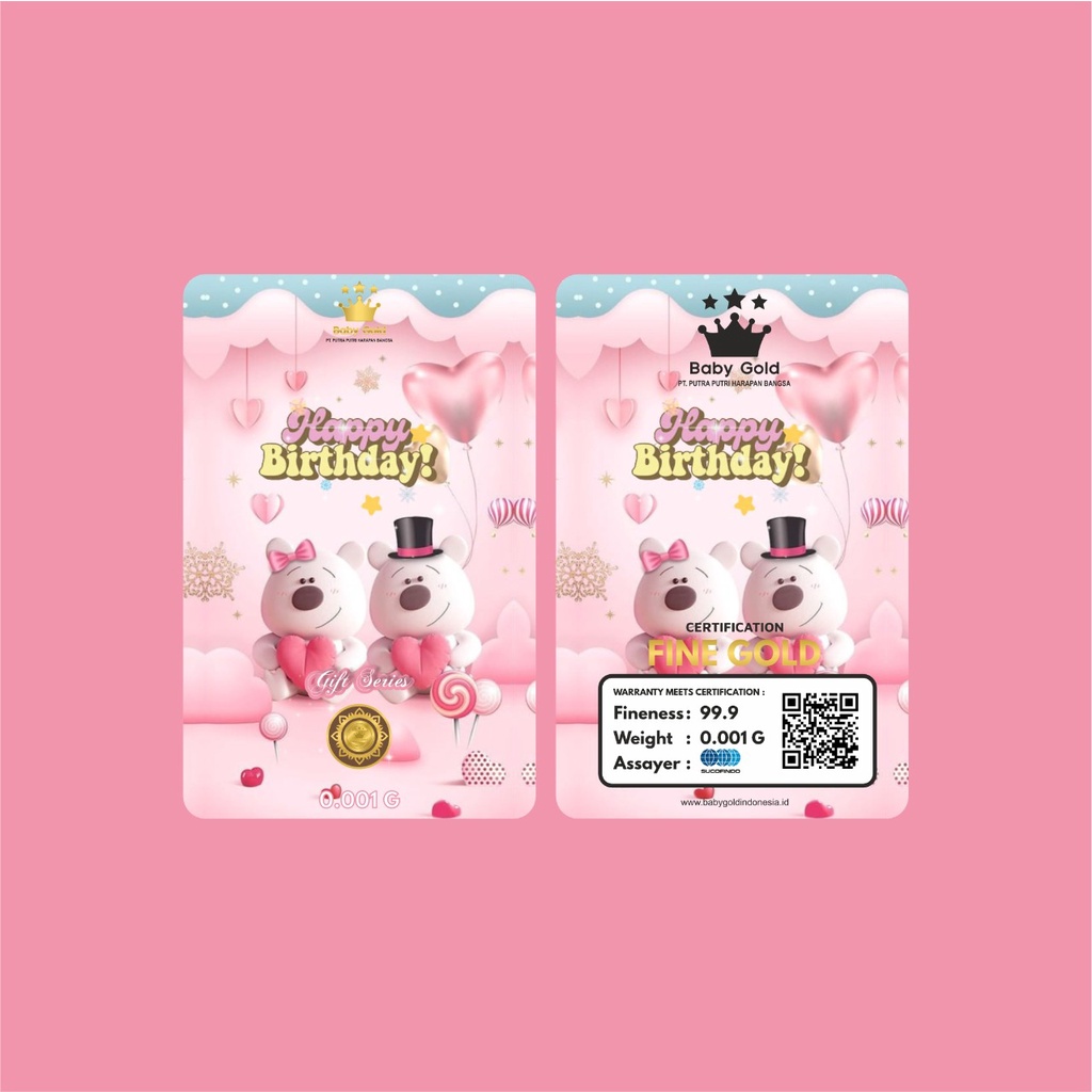 Baby Gold edisi Happy Birthday Emas Mini Logam Mulia