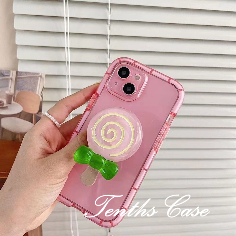 Compatible for All Phone Ins Super Hot 3D Cartoon Nice Candy Transparent Mobile Phone Holder Lollipop Holder Can Be Used for Portable Retractable Brush Video Watching