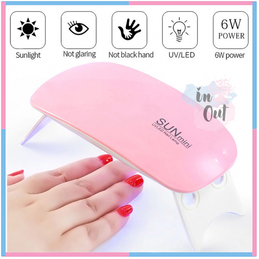 UV LED Nail Dryer / Pengering Kutek LED / Mini UV LED Nail art dryer / Mesin Fototerapi / Lampu Pengering Kuku Manicure / Sun Mini UV LED nail Lamp KU041