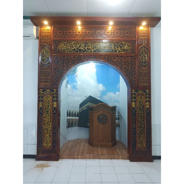 Jual Dekorasi Mihrab Pengimaman Masjid Kayu Jati Shopee Indonesia