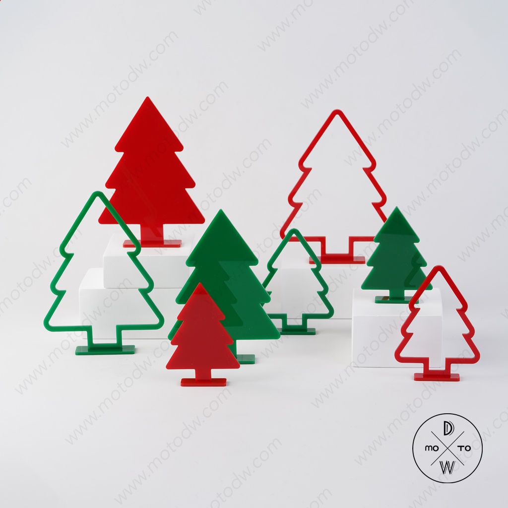 Props Foto - Pohon Pinus Akrilik / Dekorasi Pajangan Meja Mini