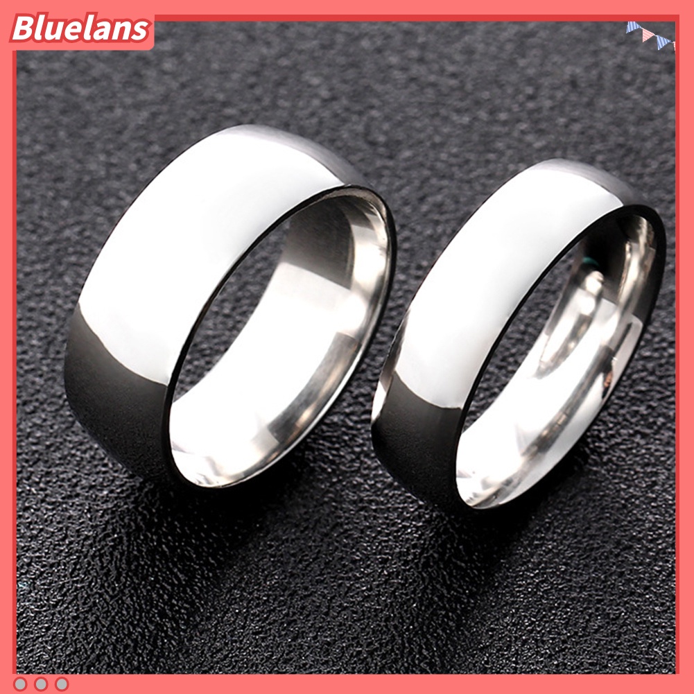 Bluelans Unisex Fashion Stainless Steel Engagement Couple Band Finger Rings Jewelry Gift