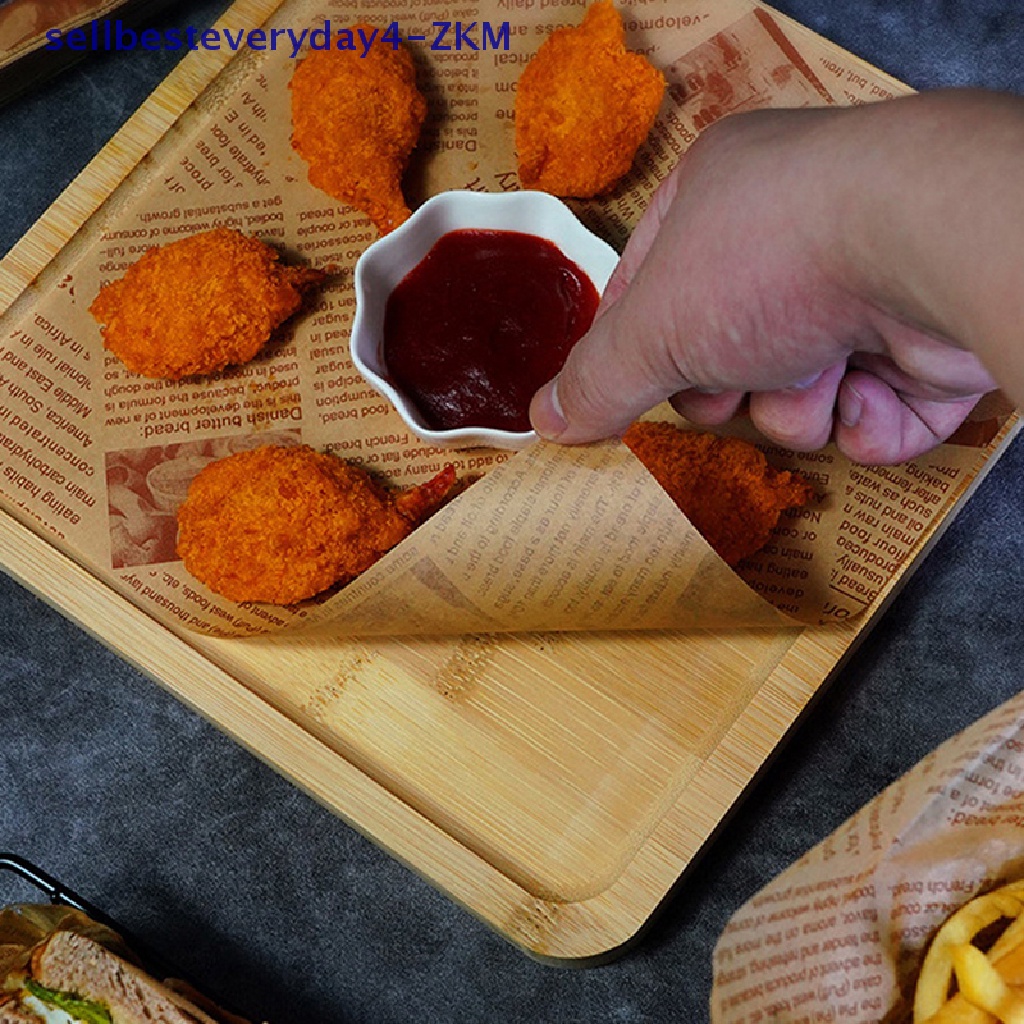 30 Lembar Kertas Pembungkus Roti Sandwich Burger Tahan Minyak