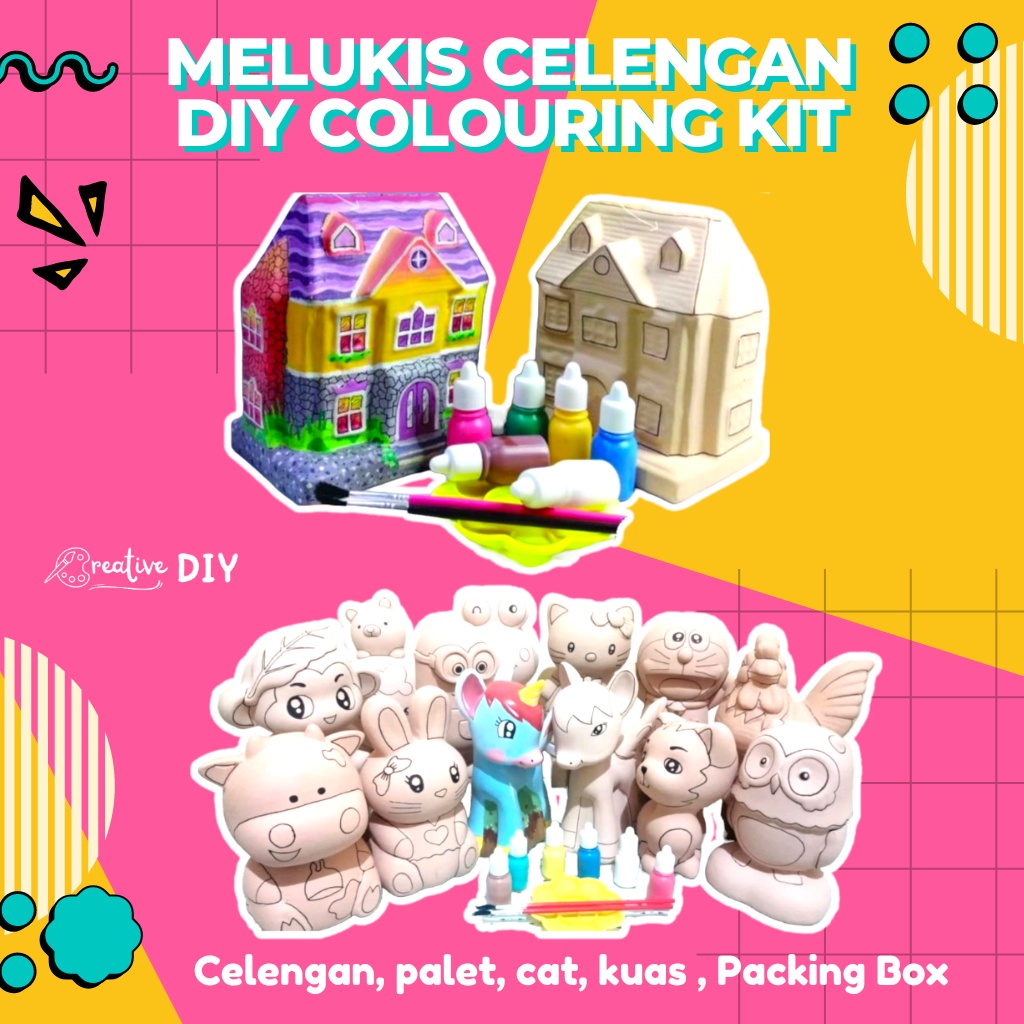 Jual MELUKIS CELENGAN I DIY CELENGAN KUDA PONI PAINTING KIT I MEWARNAI