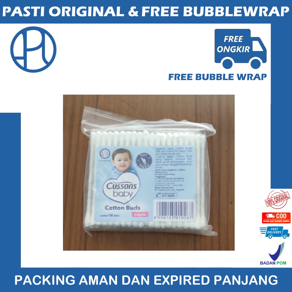 CUSSONS BABY COTTON BUDS REGULER PERLENGKAPAN MANDI BAYI KOREK KUPING ISI 50 100