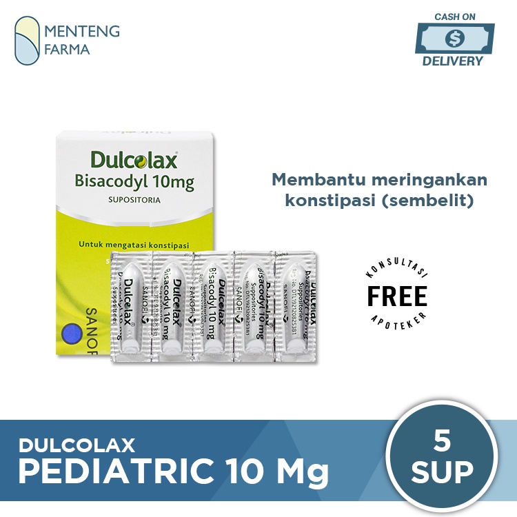 Dulcolax Adult 10 Mg 5 Supositoria - Obat Pencahar Supositoria Dewasa