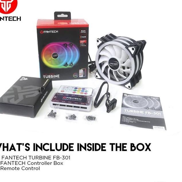 Grosir REIK7 Fantech Turbine FB301 RGB 12CM Fan (3 Pcs Fan + Remote) 71 Buruan Beli