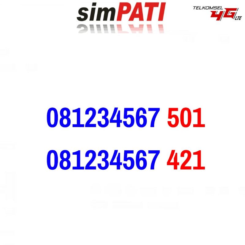 Kartu Perdana Simpati 081234567 Super 4G LTE