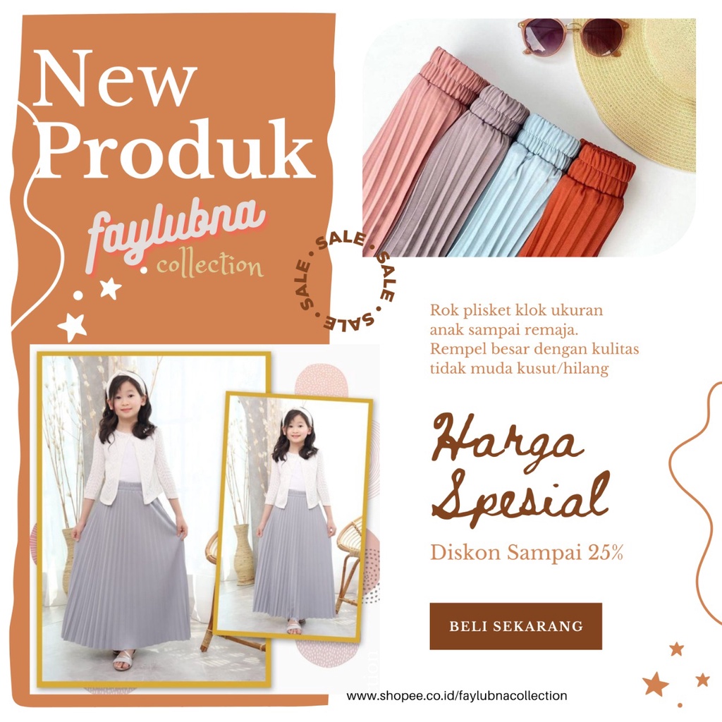 ROK PLISKET ANAK 10-14 TAHUN / ROK PLISKET ANAK PREMIUM / ROK ANAK PEREMPUAN / ROK KLOK ANAK / ROK