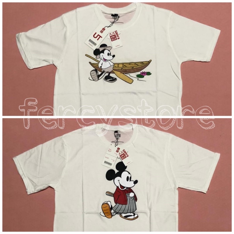 Kaos branded Uniqlo mickey mouse pria/wanita / T-shirt branded Uniqlo mickey mouse cowok/cewek