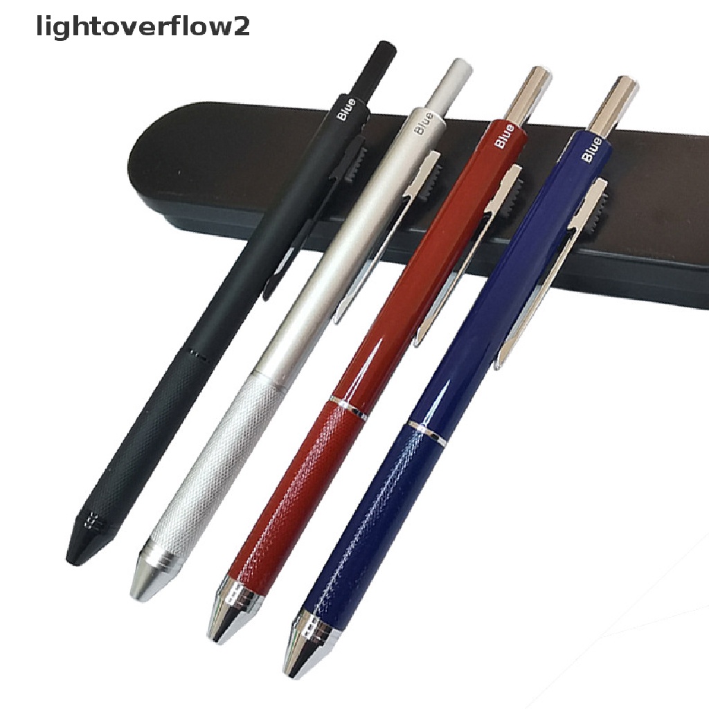 (lightoverflow2) 4 In 1 Pulpen / Bolpoin Metal 3 Warna Untuk Sekolah / Kantor