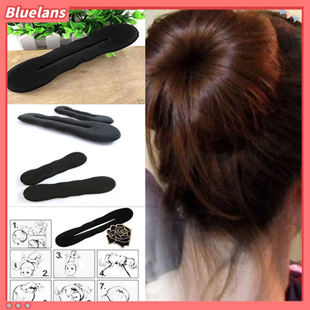 [Bayar Di Tempat]2Pcs Klip Spons Ajaib untuk Membuat Donat Hair Bun