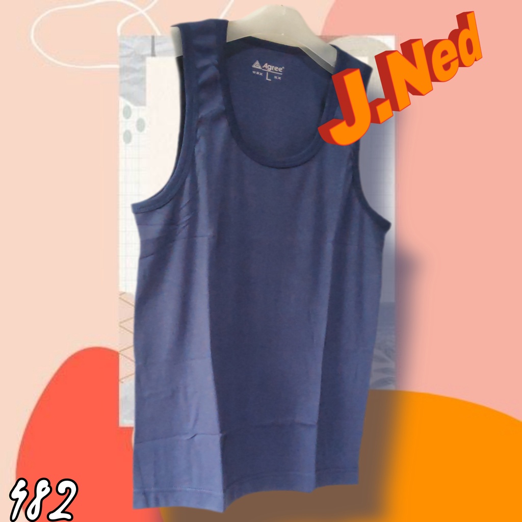 J482 Kaos Dalam Pria Dewasa Singlet Agree Stretch Bodyfit Size M-XXL