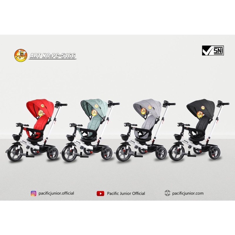 DORONGAN ANAK TRICYCLE SEPEDA RODA TIGA ANAK PACIFIC PC-5166 / PC5166 / PC 5166