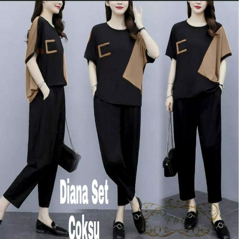 COD ✓ SETELAN FASHION WANITA / SETELAN SANTAI / 3 UKURAN  / SET DIANA