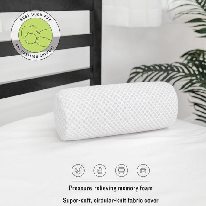 Vablo Neck Roll Pillow Bantal Leher memory foam