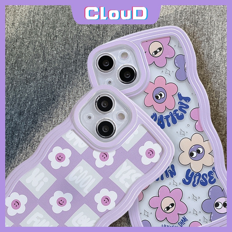 Soft Case Bunga Smiley Lucu Oppo A95 A55 A16 A57 A17 A96 A33 A72 A35 A32 A15 A9 A5 A1k A54 A74 A52 A76 A3s A16K A12 A15s A7 A5s F9 A16E A53 A16s Reno8 7z Ins Korea Bergelombang Casing Edge