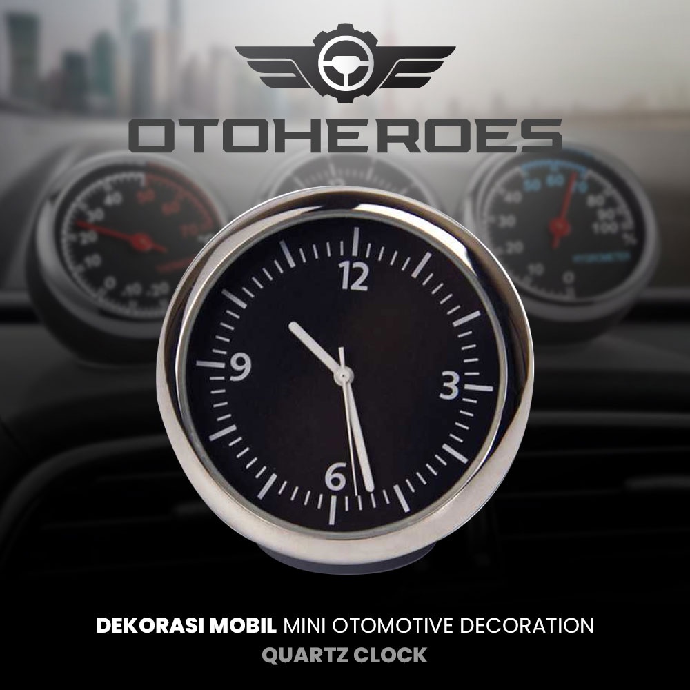 Dekorasi Mobil Quartz Clock - OMRS9TBK Black 1 3