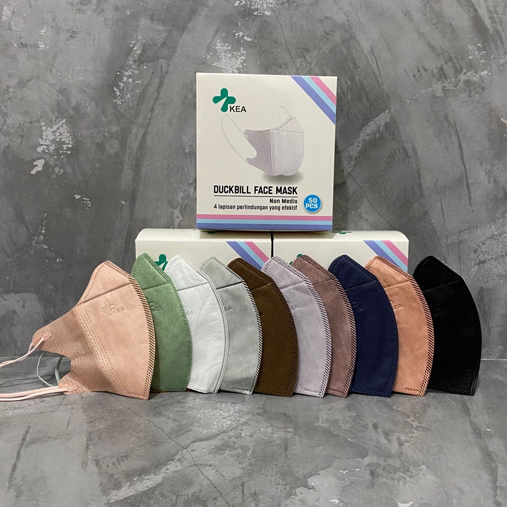 Masker Duckbill KEA 4Ply Original Mix Warna isi 50Pcs