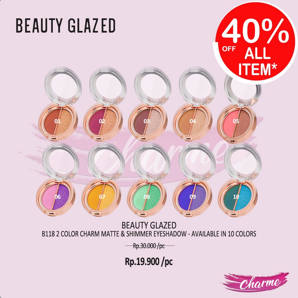 (READY &amp; ORI) Beauty Glazed 2 Color Charm Matte &amp; Shimmer Eyeshadow B118 B 118