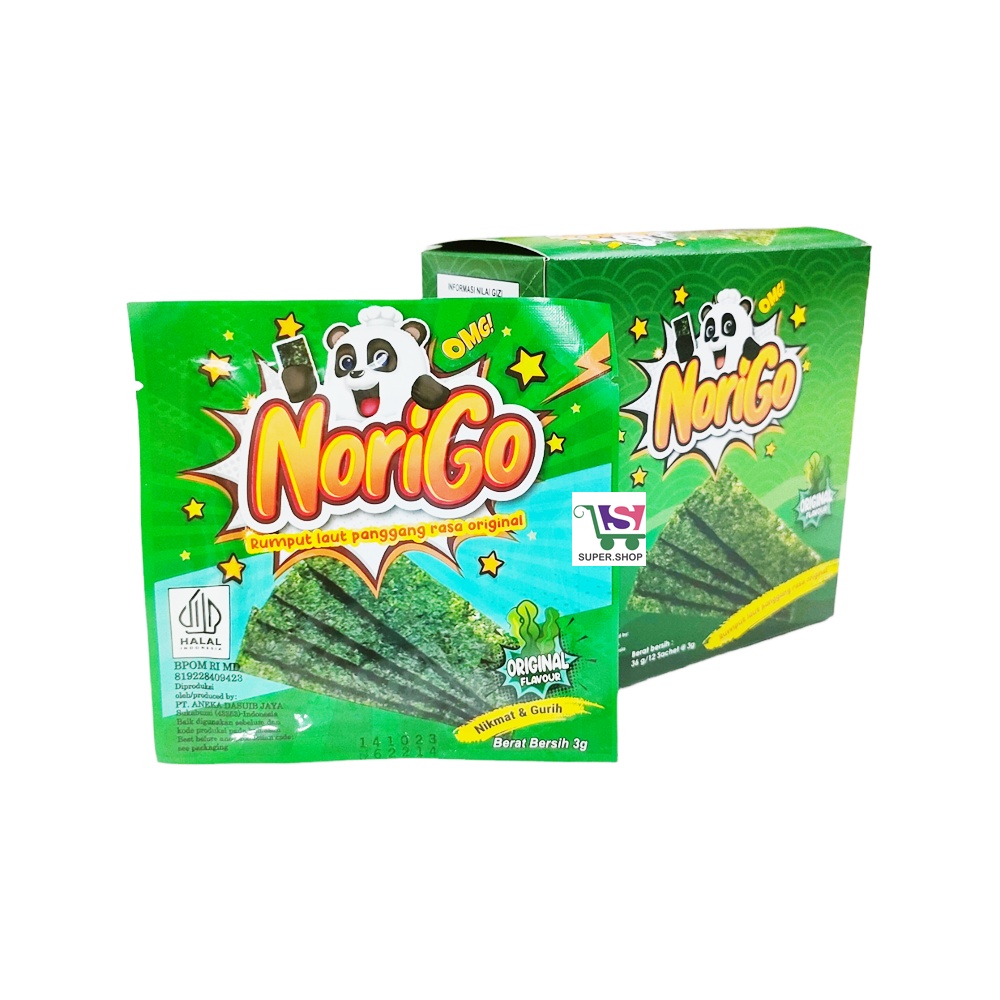 Jual Norigo Nori Go Cemilan Rumput Laut Panggang Isi Sachet