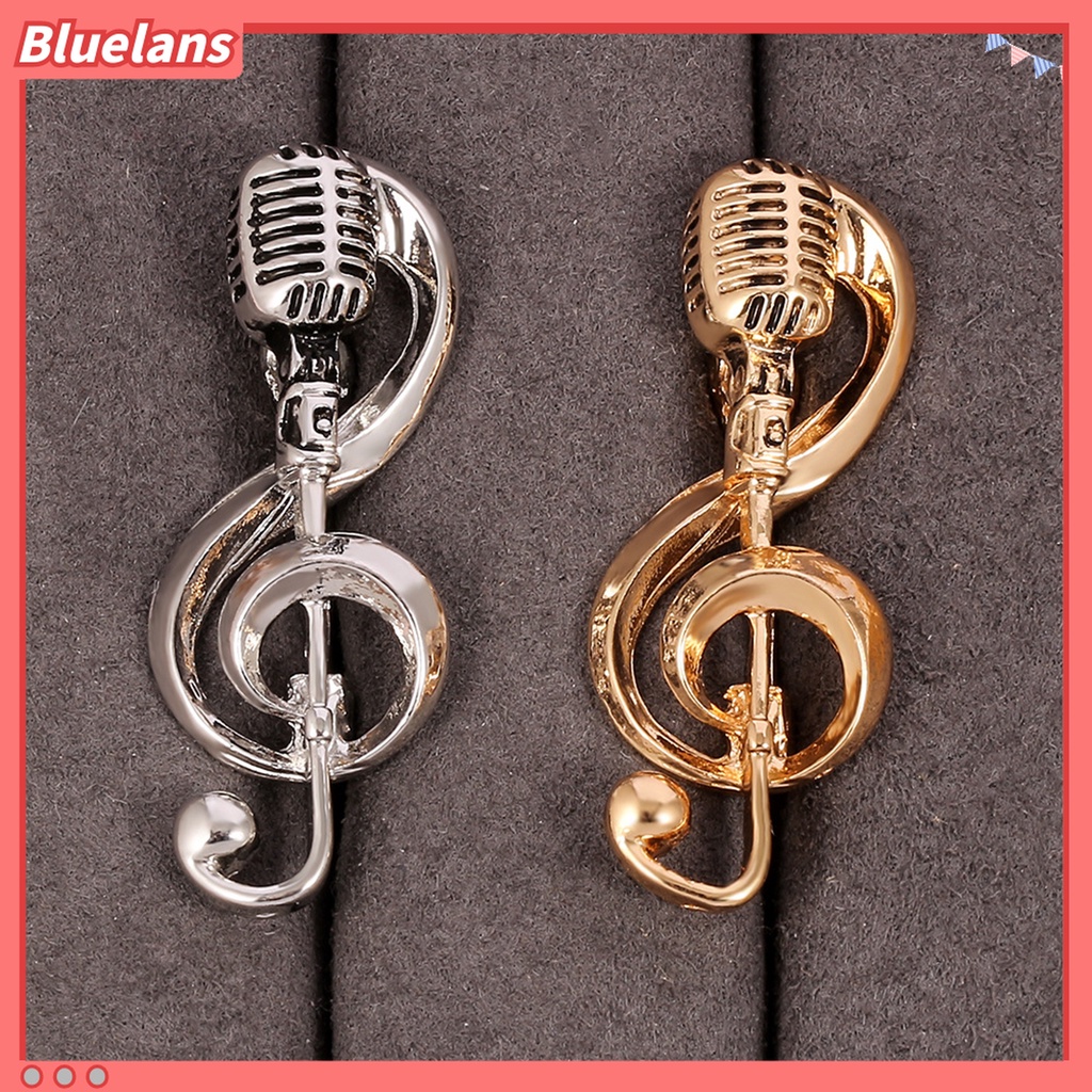 Bros Bentuk Mikrofon Bahan Alloy Warna Emas / Silver Untuk Pesta