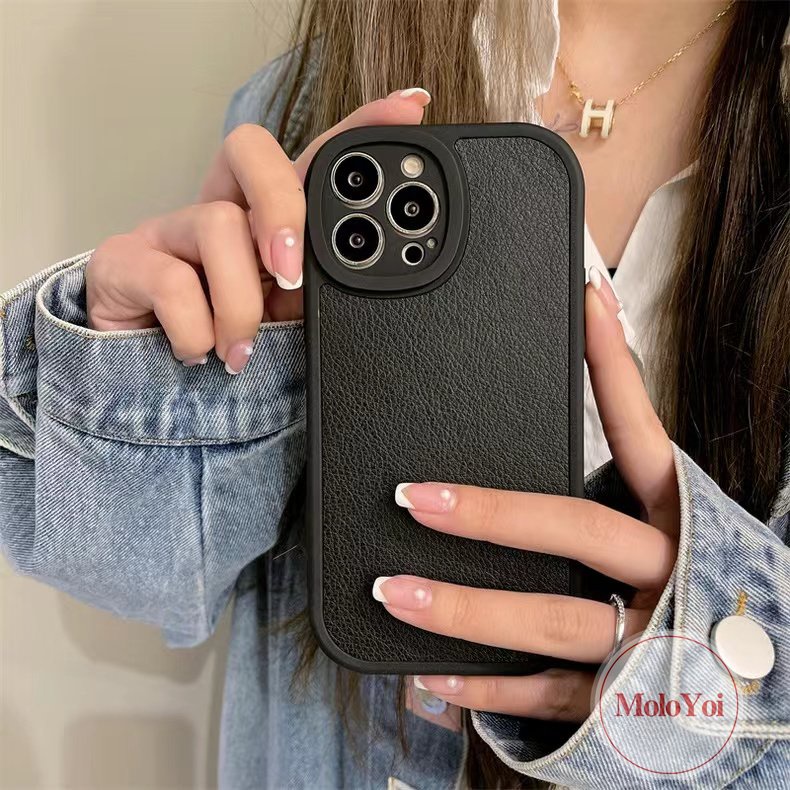 Soft Case Bahan Kulit Tahan Banting Tahan Debu Untuk iPhone 11 14 13 12 Pro MAX 7 8 14 Plus 6 6s XR X XS MAX SE 2020