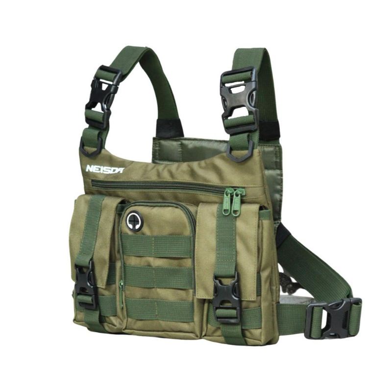 Tas dada pria tactical chest bag premium neisda three pocket cream